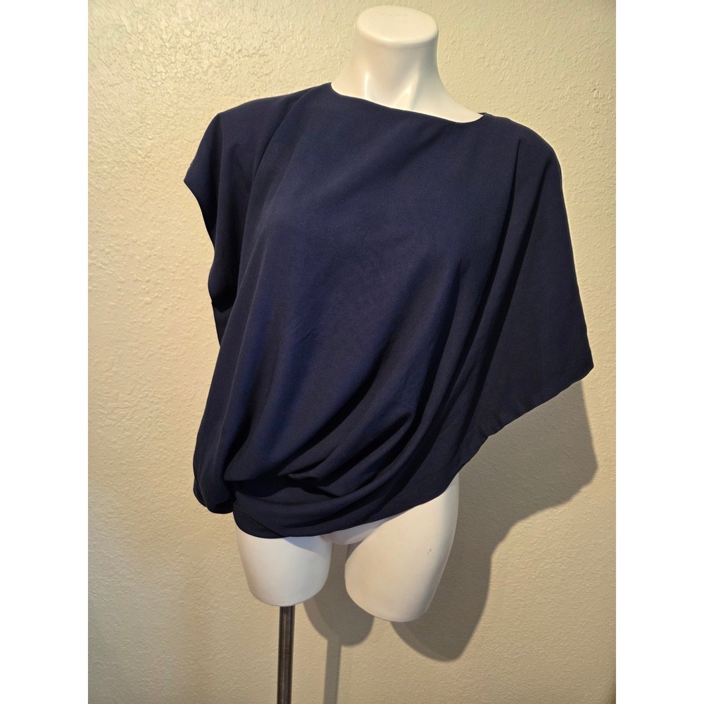 Complex geometries Navy Blue Draped Avant-Garde‎ Oversized Asymmetrical s/p